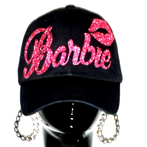 Barbie with SexyLips Fitted Spandex Black Tee with Adj.Baseball Cap.*COMBO DEAL* - Picture 4 of 5